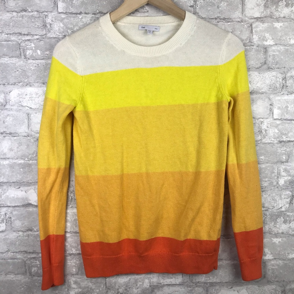 Gap | Rainbow Striped Pullover Sweater Crewneck